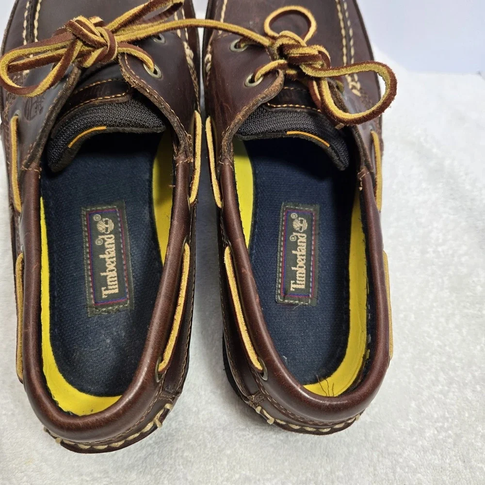 Timberland Men's Brown Leather Classic 2 Eye Boat Shoes Sz 11 Loafers 70521